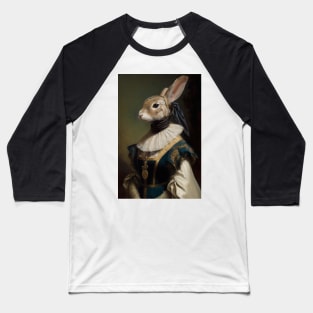 Lady Hareington - Classic Rabbit Portrait Baseball T-Shirt